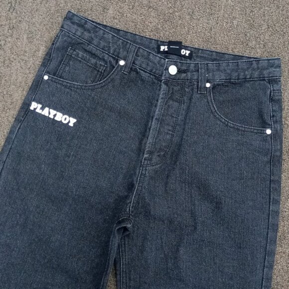 Playboy Bunny Wide Legs Beggy Denim Jeans Y2K - Picture 3 of 7